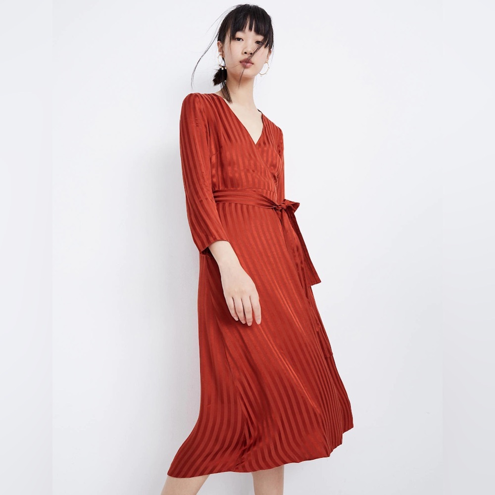Madewell Satin Wrap Dress